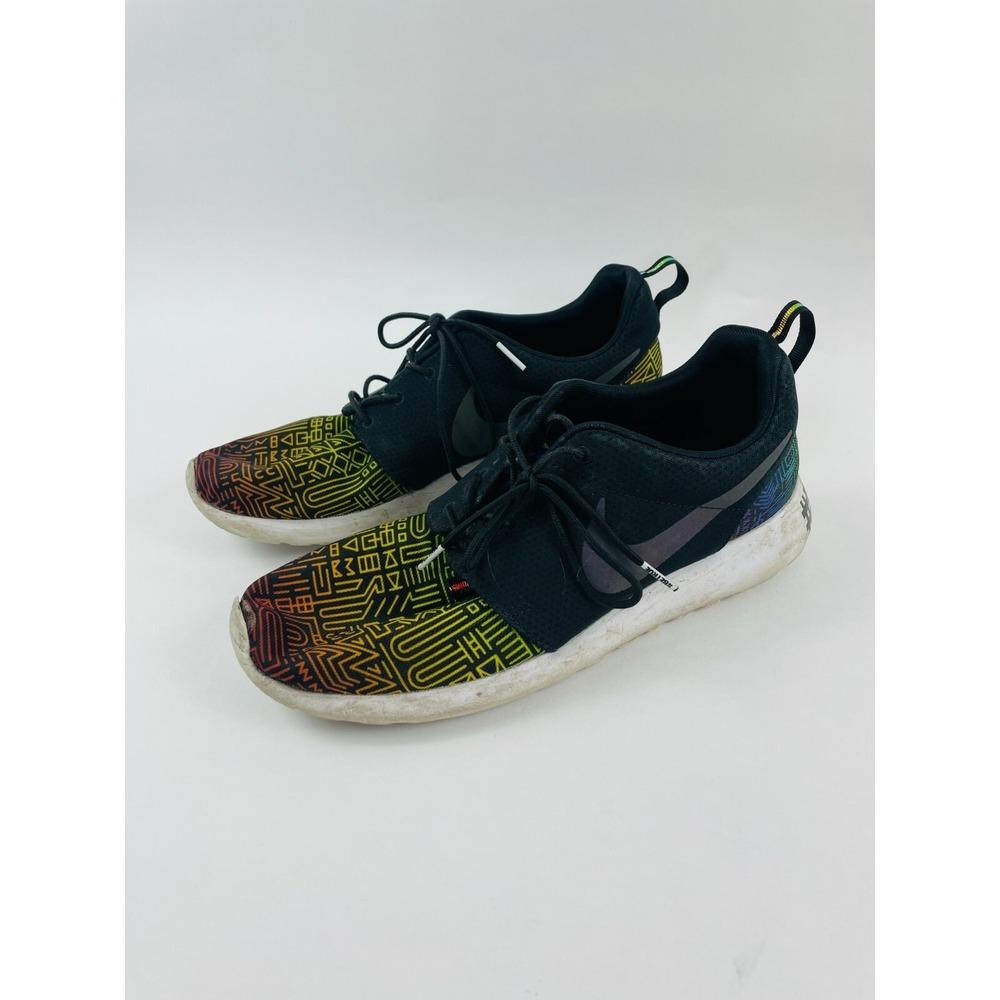Nike Shoes Men's Size 10.5 Black Sneaker Lace Up Pull Tab Roshe One QS "#BE TRUE